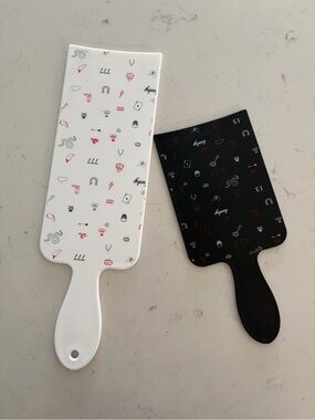 Framar Lucky 13 Patterned Hair Paddle Pack - White & Black